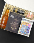 Gift box with celebration items.