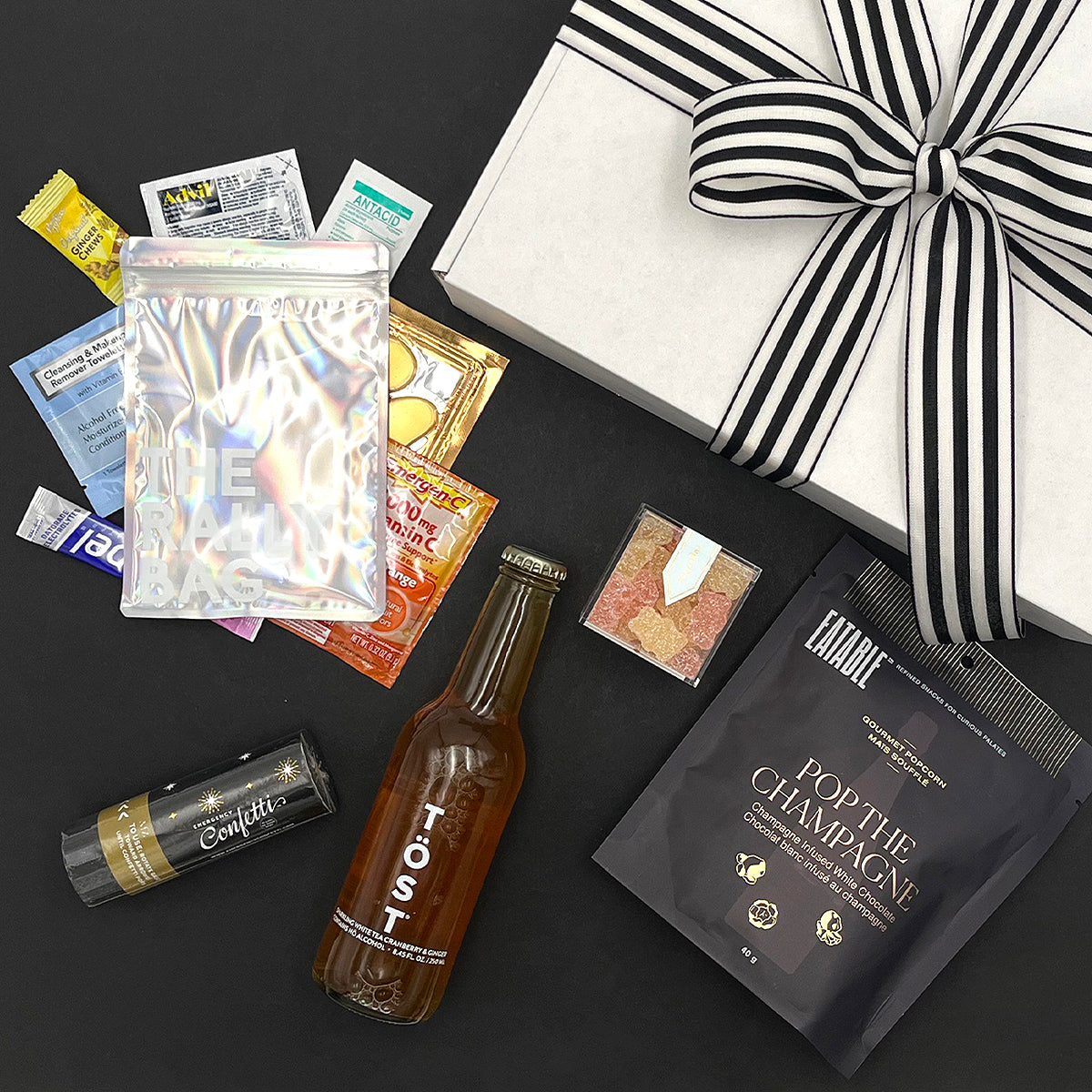 Fun gift box for birthdays, milestones, or just because—packed with festive snacks and confetti