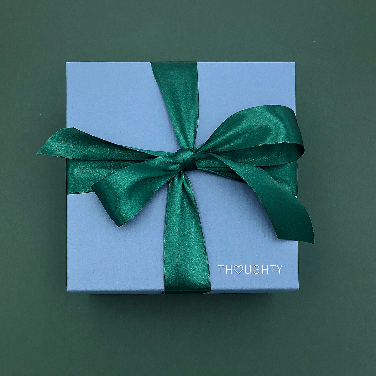 Thoughty Tea Time Gift Box tied with satin ribbon, perfect for gifting