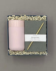 Take Note Gift Box featuring a pink travel tumbler, linen pocket notebook, and a gold pen.