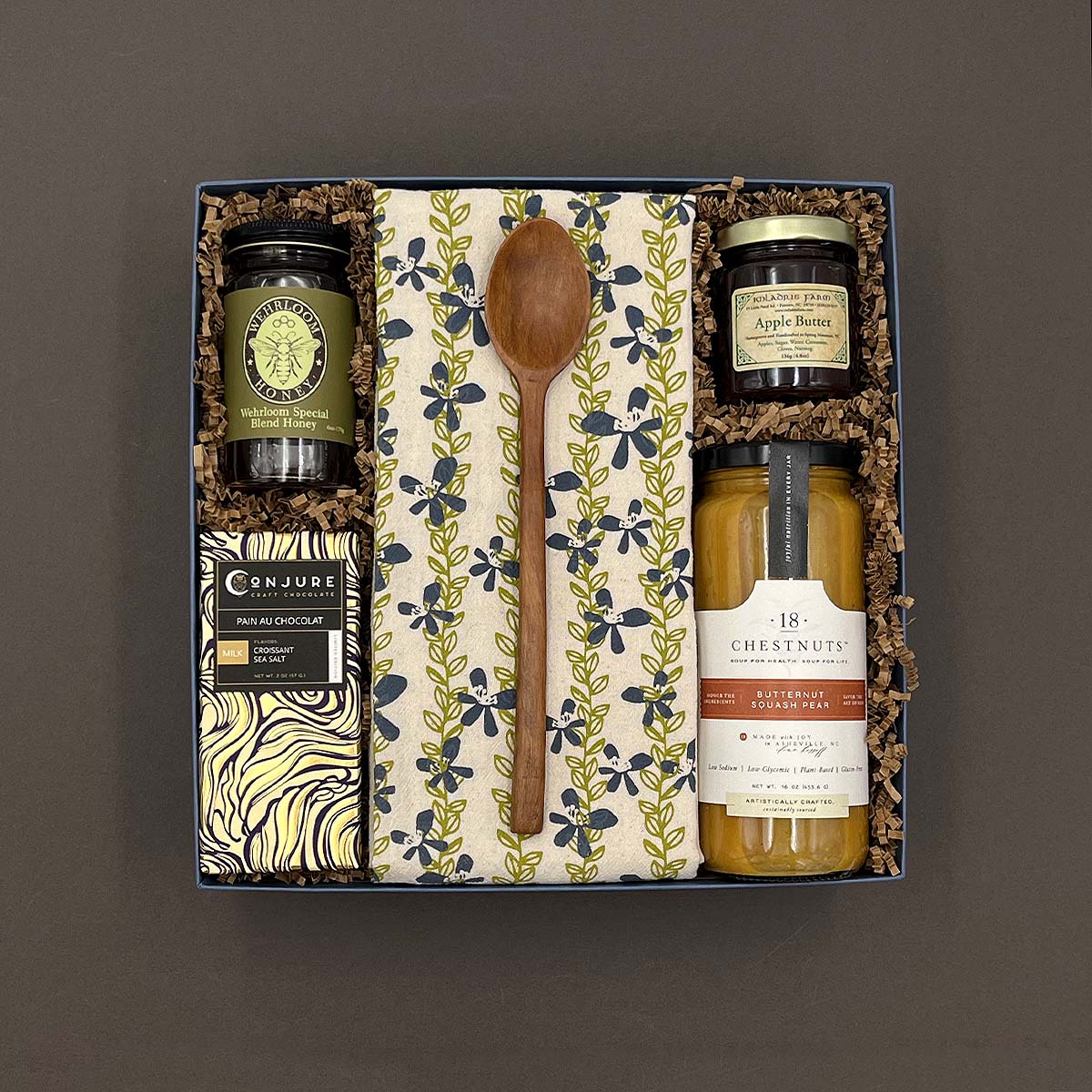 Gift set with products from Western NC.