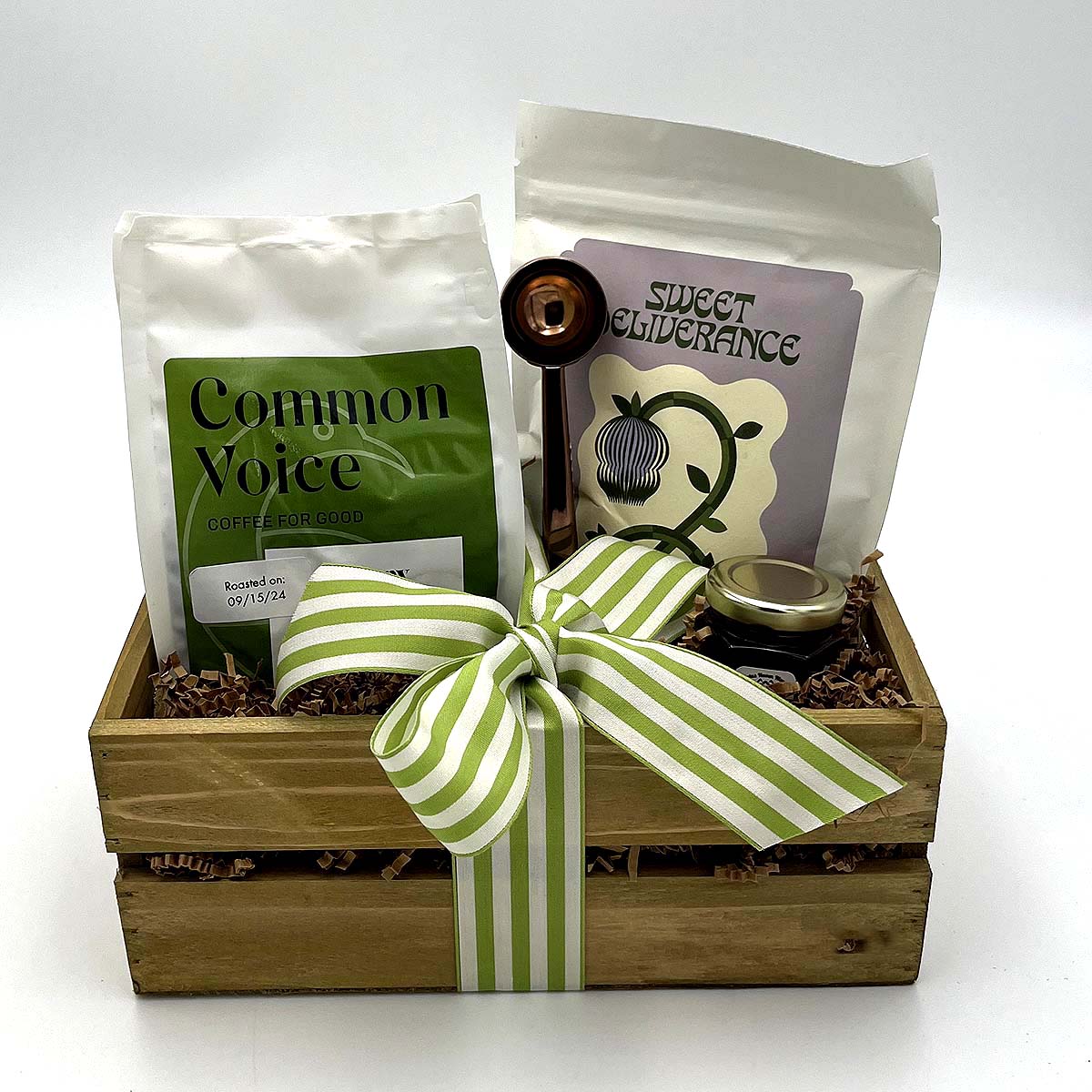 Coffee First neighbor welcome gift crate - Thoughty