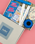 Curated party supplies gift box for college care package.