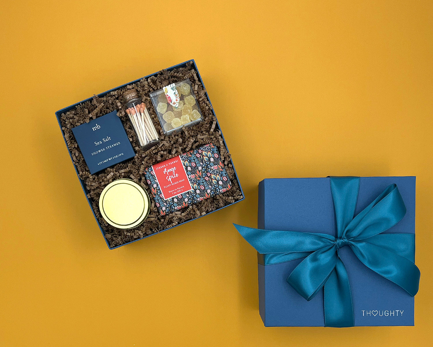 Bright and cheerful self care gift box for birthdays, thank you gifts and thinking of you occasions