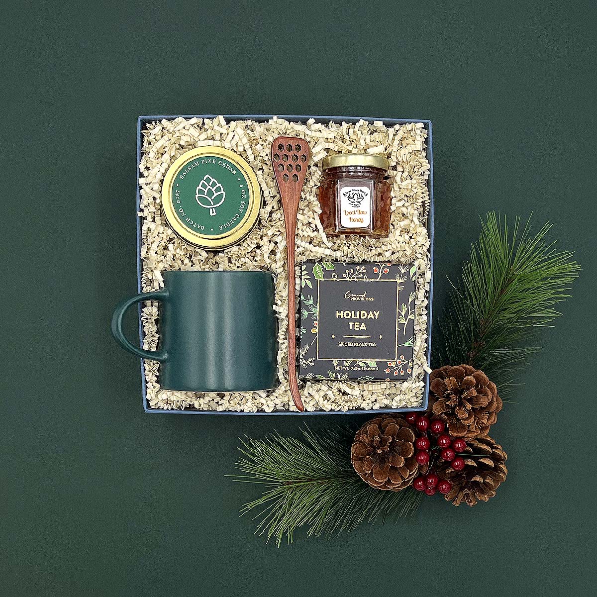 Tea Time Gift Box filled with warm treats and thoughtful touches for relaxation